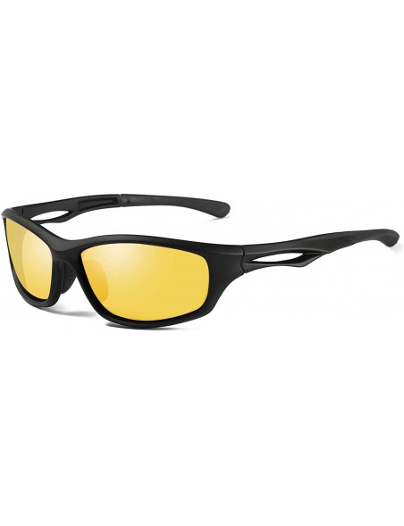 Sport Polarized Sports Sunglasses for Men/Women TR90 soft Frame Unisex Driving sun glasses for Cycling Fishing - Yellow - CZ1...