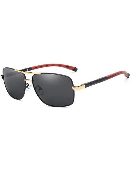 Sport Mens polarized sunglasses-Fashion glasses for men - Gold/Gray - CS18E3ZHM4K $17.84