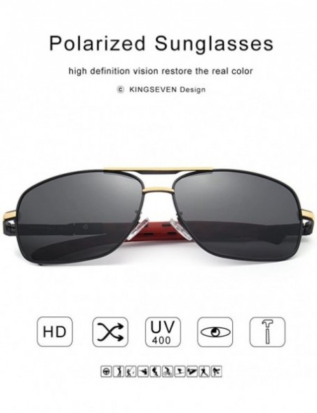 Sport Mens polarized sunglasses-Fashion glasses for men - Gold/Gray - CS18E3ZHM4K $17.84