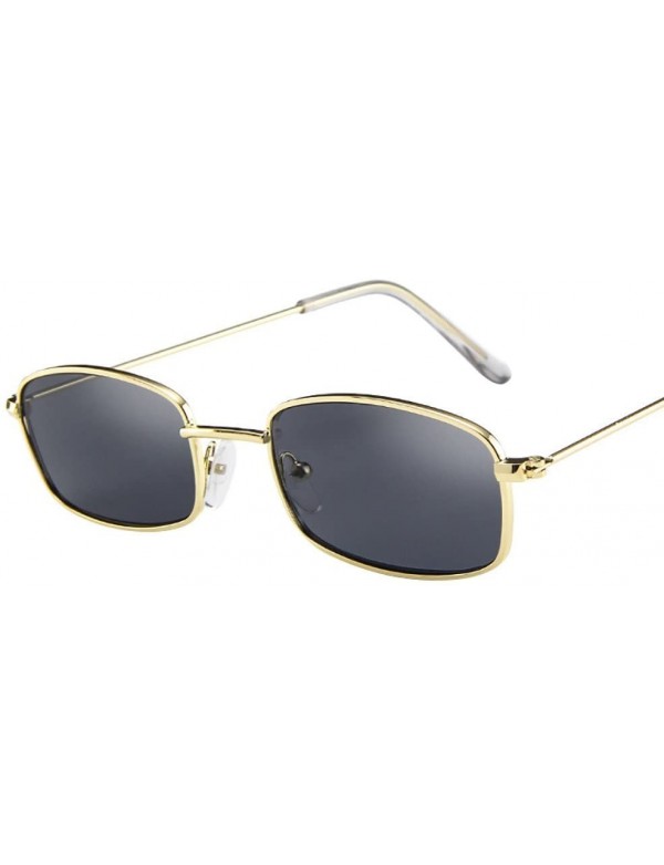 Aviator Vintage Sunglasses for Women Men - Small Rectangular Metal Frame Sun Glasses Eyewear (E) - E - CT19034U530 $9.34