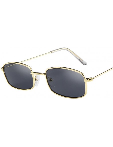 Aviator Vintage Sunglasses for Women Men - Small Rectangular Metal Frame Sun Glasses Eyewear (E) - E - CT19034U530 $9.34