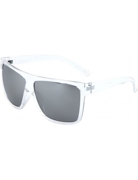 Rectangular All Black Lemo Super Dark Flat Top Mob Oversized Rectangular Sunglasses (CLEAR - SILVER) - CZ184WG6Z6S $14.00