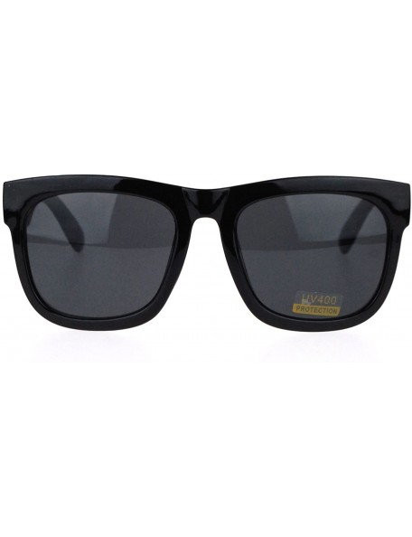 Square Oversized Square Sunglasses Black Thick Horn Rim Frame UV 400 - CU187UX9UQZ $10.60