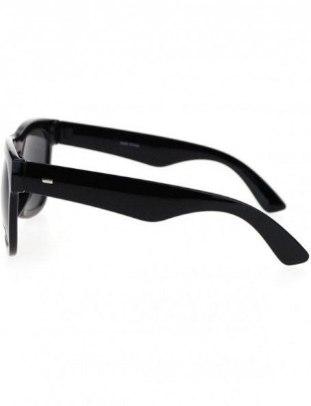 Square Oversized Square Sunglasses Black Thick Horn Rim Frame UV 400 - CU187UX9UQZ $10.60