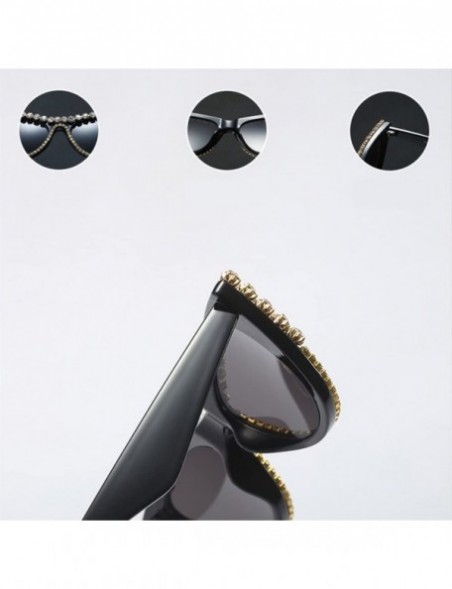 Cat Eye Rhinestone Cat Eye Sunglasses Women Luxury Fashion Sun Glasses for Ladies Party - Leopard Frame - CU18GZ03KT7 $12.76