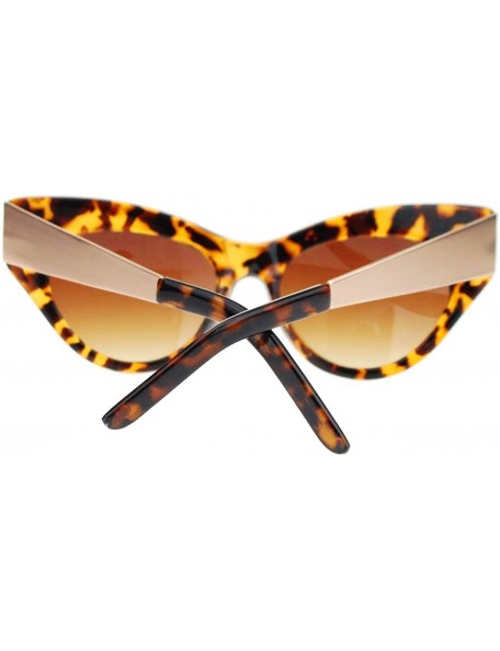 Cat Eye Trendy Runway Fashion Thick Plastic Narrow Cat Eye Sunglasses - Tortoise (Brown) - CX11YNNJ4KJ $12.07