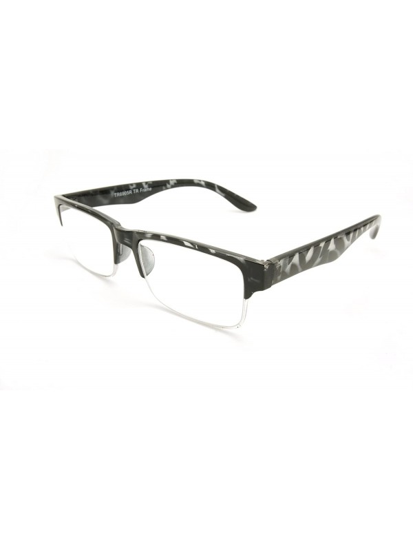 Wayfarer TR90 Lightweight half-rim Basic Square Reading Glasses 51mm-19mm-140mm - Shiny Black Tortoise - CC17YK7SCUD $18.79