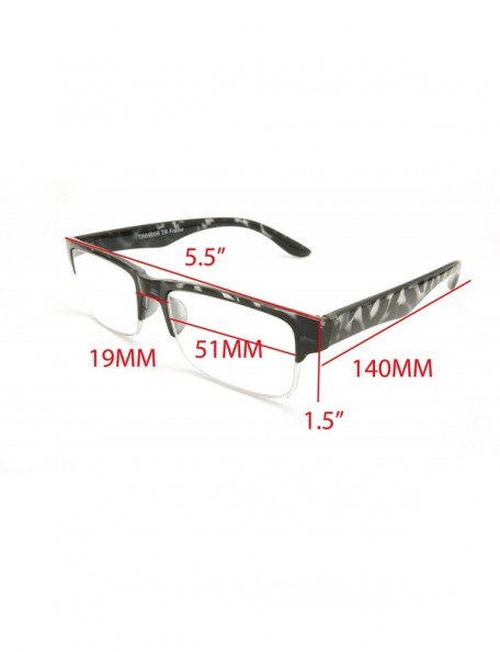 Wayfarer TR90 Lightweight half-rim Basic Square Reading Glasses 51mm-19mm-140mm - Shiny Black Tortoise - CC17YK7SCUD $18.79