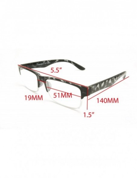 Wayfarer TR90 Lightweight half-rim Basic Square Reading Glasses 51mm-19mm-140mm - Shiny Black Tortoise - CC17YK7SCUD $18.79