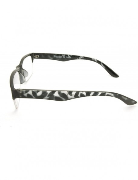 Wayfarer TR90 Lightweight half-rim Basic Square Reading Glasses 51mm-19mm-140mm - Shiny Black Tortoise - CC17YK7SCUD $18.79