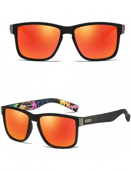 Sport Polarized Sunglasses UV Protection Driving Sunglasses for Outdoor Sport - Orange - CD18M4TRK6Q $7.36