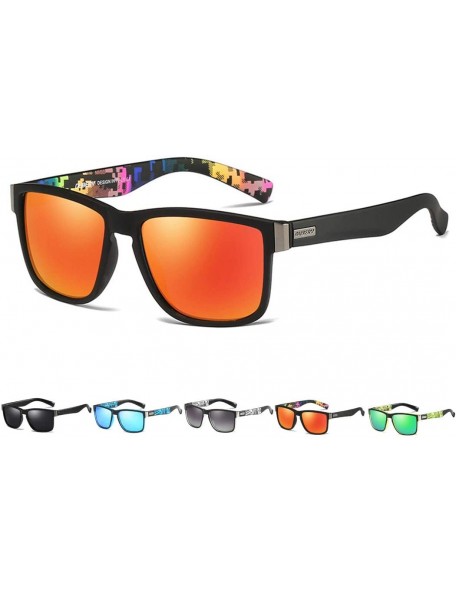Sport Polarized Sunglasses UV Protection Driving Sunglasses for Outdoor Sport - Orange - CD18M4TRK6Q $7.36