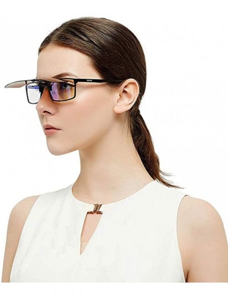 Round Polarized Sunglasses for Women Men's Clip-on Sunglasses Sports Stylish Sunglasses - Coffee - CA18UWQGW3U $11.36