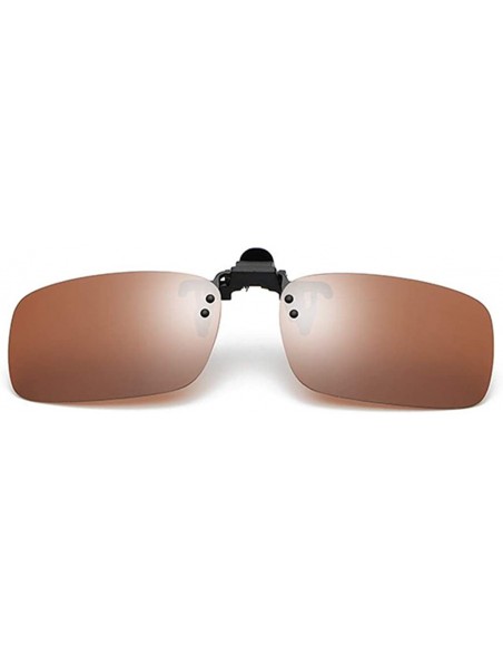 Round Polarized Sunglasses for Women Men's Clip-on Sunglasses Sports Stylish Sunglasses - Coffee - CA18UWQGW3U $11.36