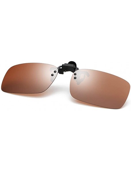 Round Polarized Sunglasses for Women Men's Clip-on Sunglasses Sports Stylish Sunglasses - Coffee - CA18UWQGW3U $11.36