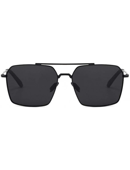 Oval Sunglasses men fashion metal frame fishing sunglasses square drive - Gun Frame Gray Sheet - CY190MTMIKI $26.16