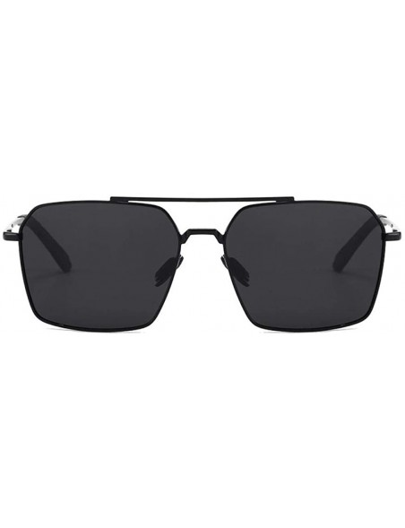 Oval Sunglasses men fashion metal frame fishing sunglasses square drive - Gun Frame Gray Sheet - CY190MTMIKI $26.16