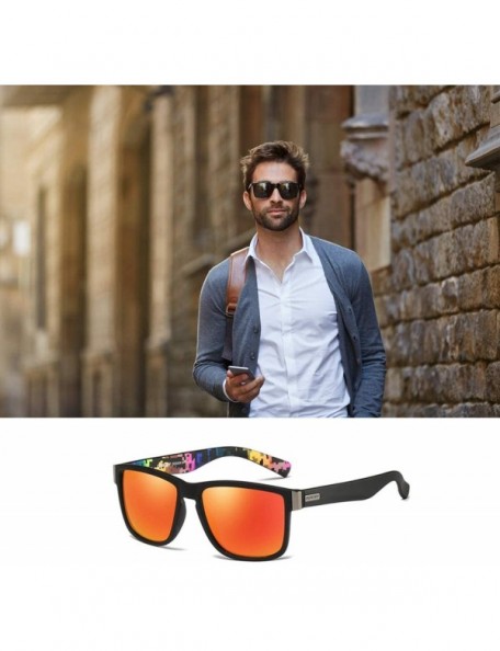 Sport Polarized Sunglasses UV Protection Driving Sunglasses for Outdoor Sport - Orange - CD18M4TRK6Q $7.36