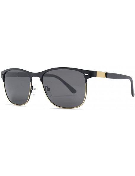 Round Fashion men's TAC1.1 polarized sunglasses driving sunglasses - Gold Grey C2 - CH1905R7ZNU $18.80