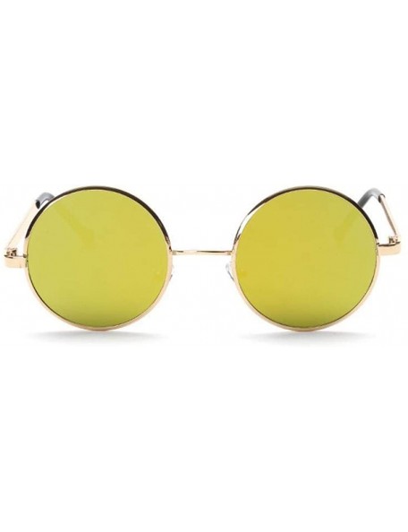 Round HD Retro Round Flat Sunglasses Women Men Unisex Metal Mirror Sun Glasses For 2 - 5 - CC18YZXU73Q $7.74