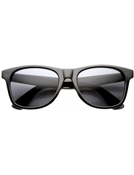 Wayfarer Mens Retro Classic Clean Plastic Horned Rimmed Sunglasses - Shiny-black Smoke - CC11Y9LP3J1 $8.84