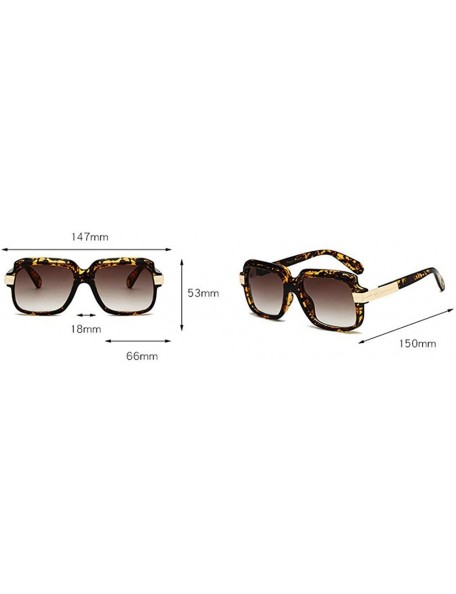 Goggle Retro Men Square Sunglasses Brand Designer Fashion Gradient Lens Glasses UV400 NX - White&leopard - CV18M3SIXG2 $11.53