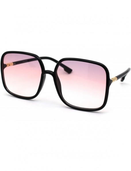 Square Womens Mod Rectangular Oversize Butterfly Sunglasses - Black Purple Pink - CK18Z0INTD9 $13.86