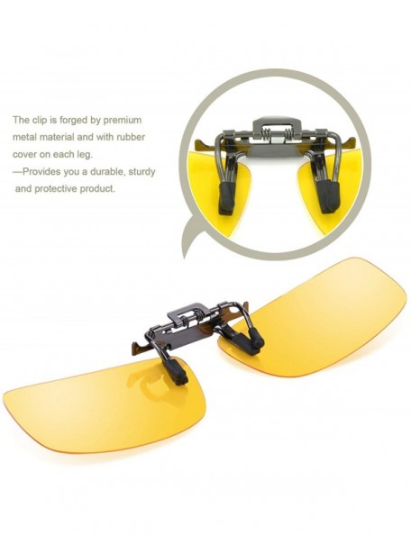 Sport Yellow Night Vision Polarized Clip-on Flip up Metal Clip Sunglasses Driving - C511P7UCVC5 $8.59
