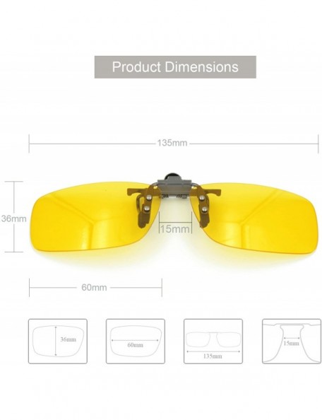 Sport Yellow Night Vision Polarized Clip-on Flip up Metal Clip Sunglasses Driving - C511P7UCVC5 $8.59