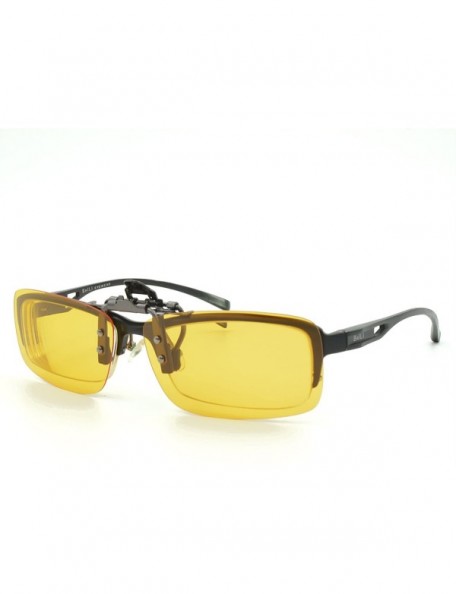 Sport Yellow Night Vision Polarized Clip-on Flip up Metal Clip Sunglasses Driving - C511P7UCVC5 $8.59