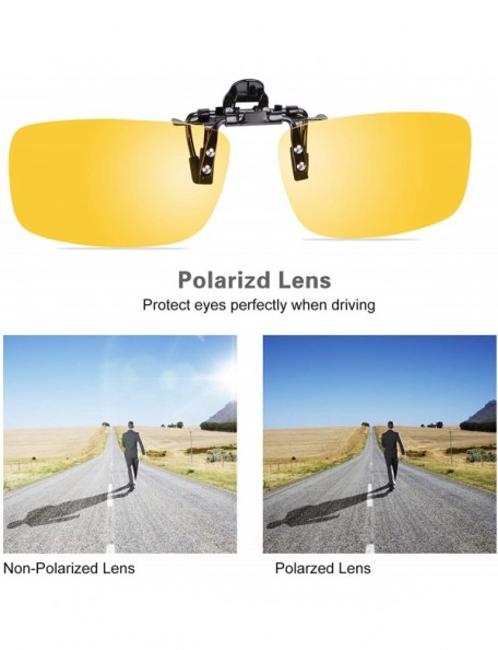 Sport Yellow Night Vision Polarized Clip-on Flip up Metal Clip Sunglasses Driving - C511P7UCVC5 $8.59