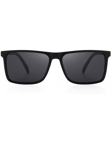 Oversized DESIGN Men Polarized Rectangle Sunglasses 100% UV Protection S8296 C01 Black - C02 Blue - CC18XGGTXIG $15.30