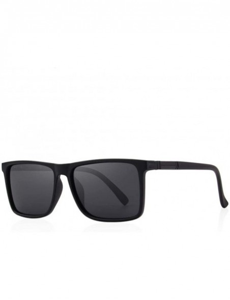Oversized DESIGN Men Polarized Rectangle Sunglasses 100% UV Protection S8296 C01 Black - C02 Blue - CC18XGGTXIG $15.30