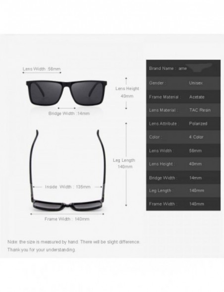 Oversized DESIGN Men Polarized Rectangle Sunglasses 100% UV Protection S8296 C01 Black - C02 Blue - CC18XGGTXIG $15.30