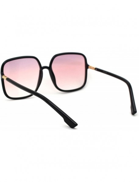 Square Womens Mod Rectangular Oversize Butterfly Sunglasses - Black Purple Pink - CK18Z0INTD9 $13.86