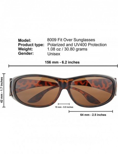 Wrap Sunglasses Polarized Prescription Eyeglasses Fitover - Brown Lens - CJ18OYX3UUA $9.86