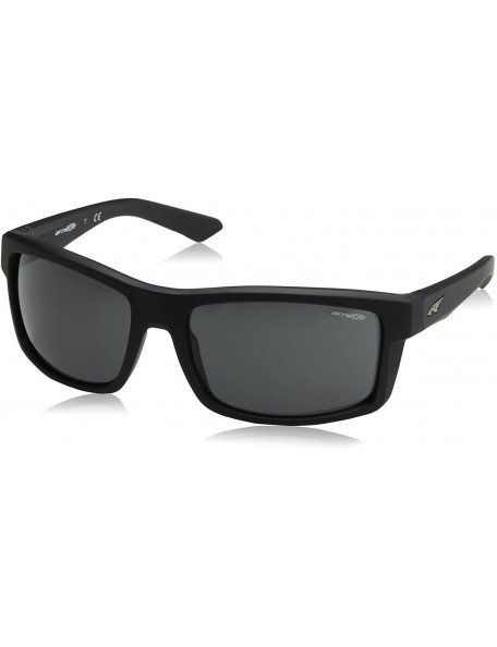 Square Men's An4216 Corner Man Rectangular Sunglasses - Fuzzy Black/Dark Grey - CK1271E2TDP $50.14
