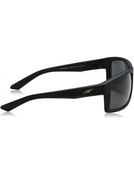 Square Men's An4216 Corner Man Rectangular Sunglasses - Fuzzy Black/Dark Grey - CK1271E2TDP $50.14