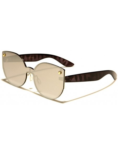 Cat Eye Fashion Womens Elegant Upscale Designer Round Cat Eye Sunglasses - Black / Chrome - C318ECESR8K $11.49
