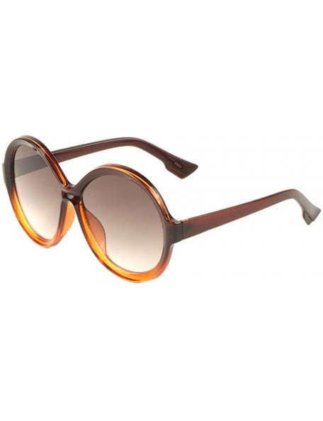 Oversized Crystal Color Oversized Round Butterfly Sunglasses - Brown - CG197A5D5W7 $28.93
