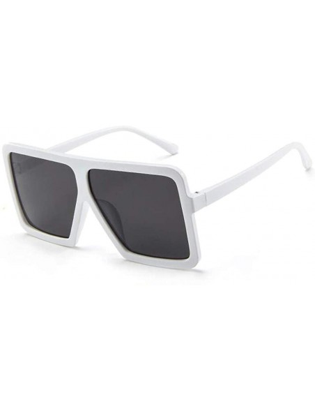 Square Unisex Big Frame Sunglasses Women Men Vintage Glasses Retro Glasses Eyewear Sunglasses - White - CF18SC78XOT $9.21