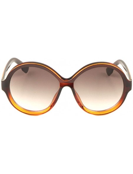 Oversized Crystal Color Oversized Round Butterfly Sunglasses - Brown - CG197A5D5W7 $17.08