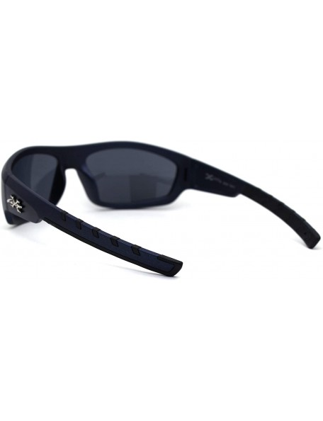 Rectangular Metallic Plastic Classic 90s Warp Mirror Lens Sunglasses - Navy Black - CR197ELX97H $12.55