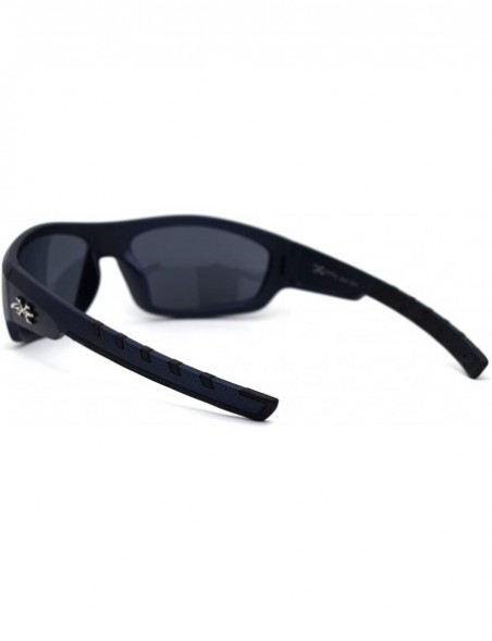 Rectangular Metallic Plastic Classic 90s Warp Mirror Lens Sunglasses - Navy Black - CR197ELX97H $12.55