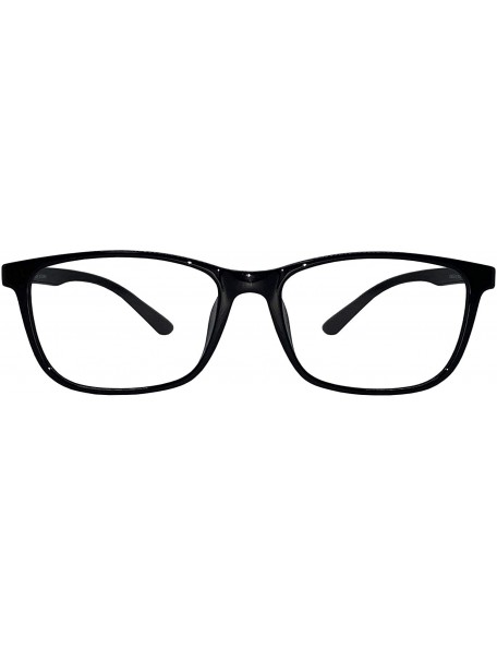 Square Large Nerd Thin Eyeglasses Vintage Fashion Inspired Geek Clear Lens Horn Rimmed - Black 414 - CO18YH44DQM $8.81