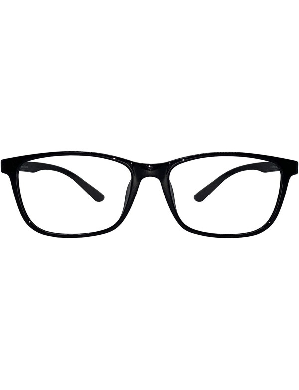 Square Large Nerd Thin Eyeglasses Vintage Fashion Inspired Geek Clear Lens Horn Rimmed - Black 414 - CO18YH44DQM $8.81