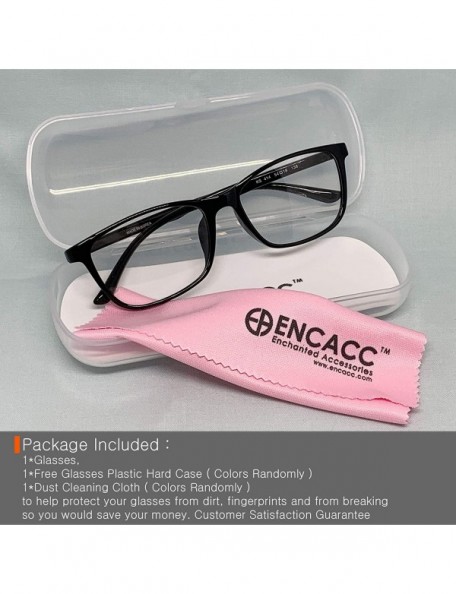 Square Large Nerd Thin Eyeglasses Vintage Fashion Inspired Geek Clear Lens Horn Rimmed - Black 414 - CO18YH44DQM $8.81