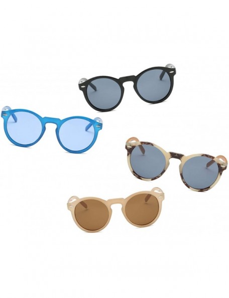 Round Women Retro Vintage Circle Round Fashion Designer Sunglasses - Blue - CK18I6TXI7S $7.65