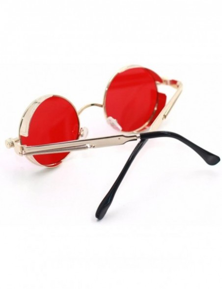 Round Steampunk Round Metal Sunglasses for Men Women Mirrored Circle Sun glasses Brand Designer Retro Vintage - CF18DCANHL2 $...