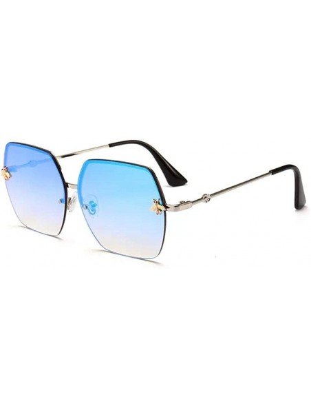 Square Sunglasses square sunglasses frame metal sunglasses small bee marine film sun Europe and the United States women - CA1...